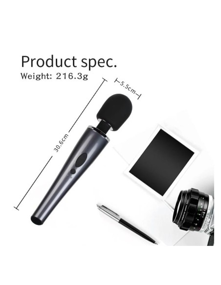 Wand Massager Relyme USB Silicone Black