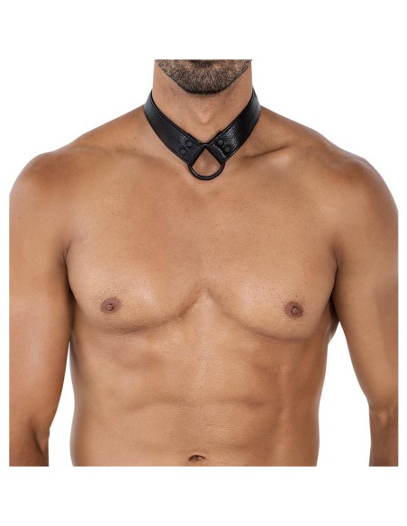 BL4CK08 C Ring Body Collar Blackleatherlike Talla unica