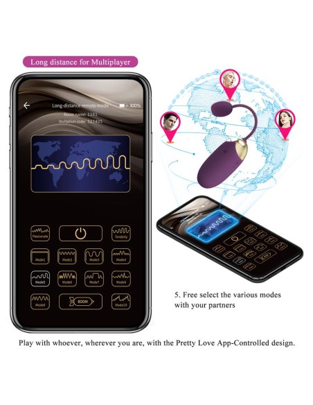 Abner Huevo Vibrador con App Lila