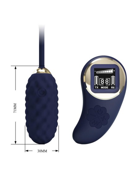 Vivian Huevo Vibrador con Control Remoto con Pantalla Digital Azul