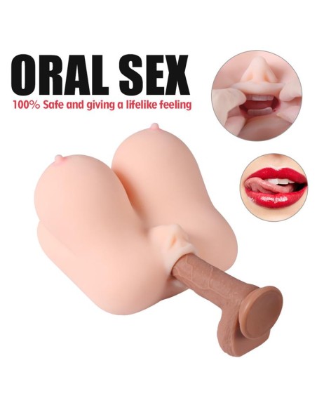 Jalome Masturbador 3 en 1 Vagina Boca y Pecho