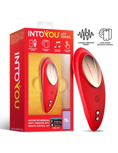 Vibrador de Braguita con APP Silicona Rojo