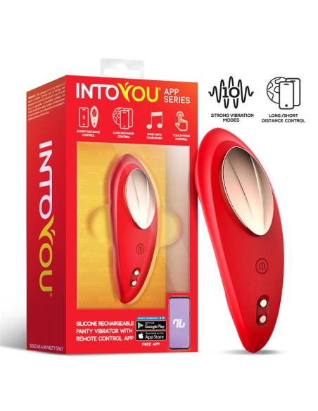 Vibrador de Braguita con APP Silicona Rojo