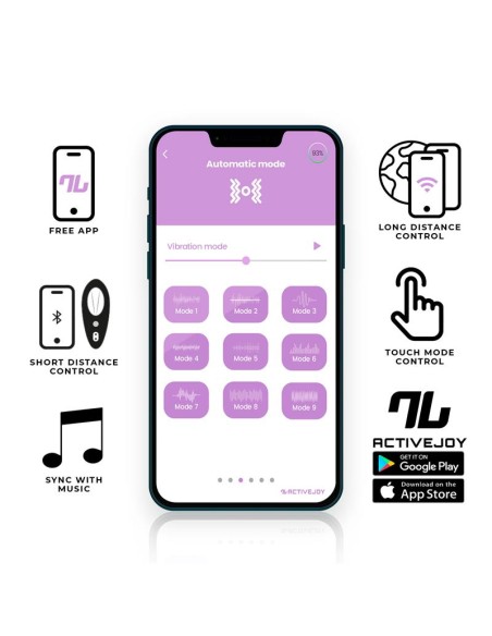 Vibrador de Braguita con APP Silicona Rojo