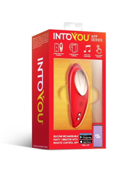 Vibrador de Braguita con APP Silicona Rojo