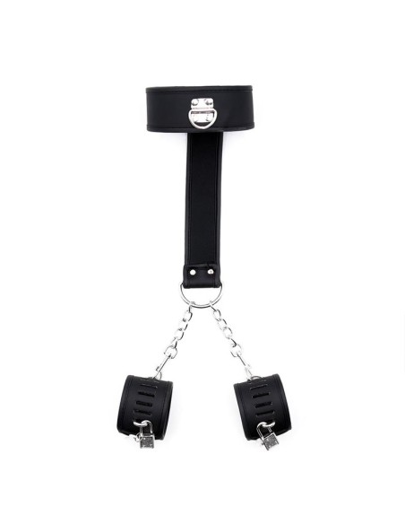 Set de Collar con Esposas y para Munecas Cuero Vegano