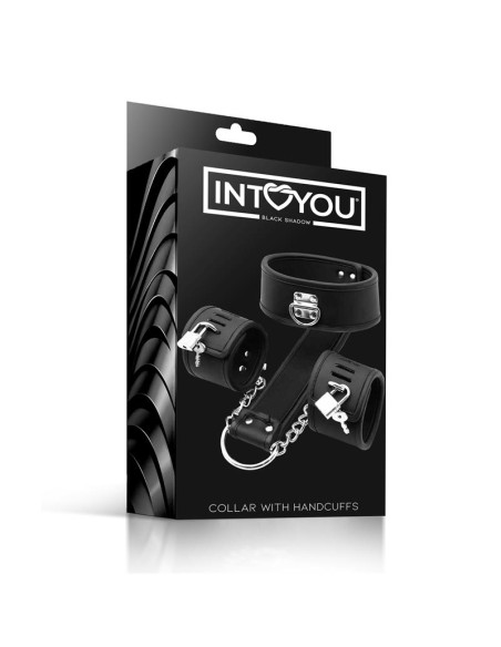 Set de Collar con Esposas y para Munecas Cuero Vegano