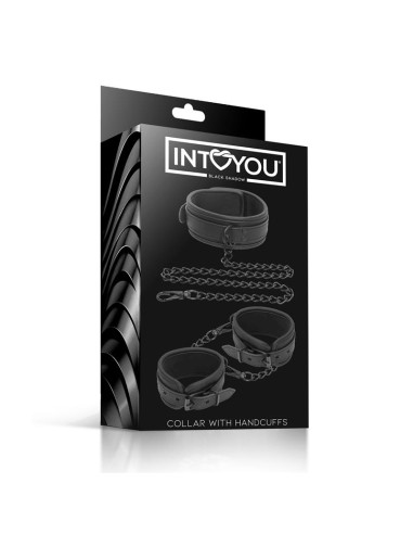 Set de Collar y Esposas para Munecas Cuero Vegano