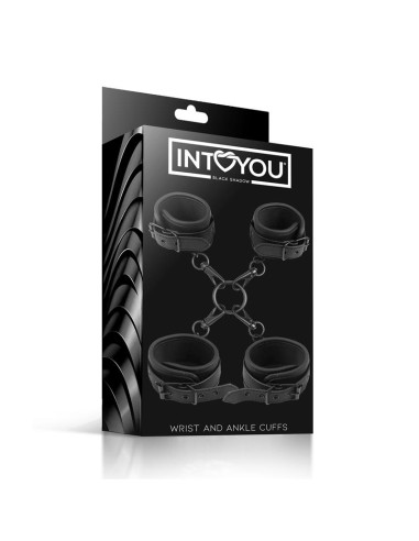 Set de Esposas para Tobillos y Munecas Cuero Vegano