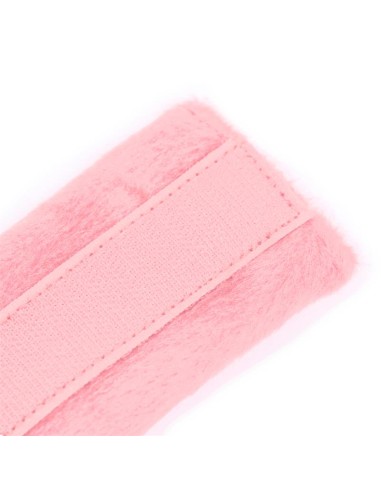 Esposas de Tela con Velcro para Munecas con Pelo Largo Rosa
