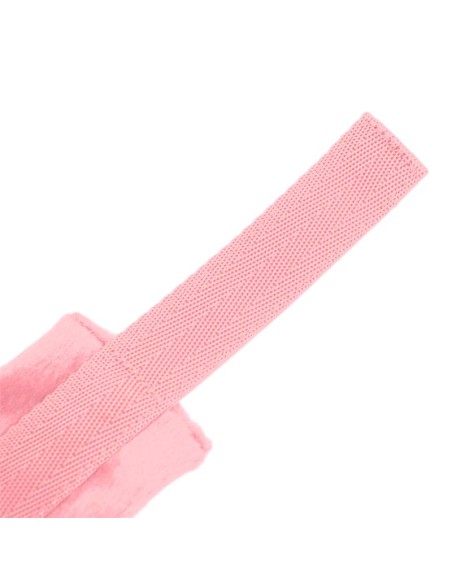 Esposas de Tela con Velcro para Munecas con Pelo Largo Rosa