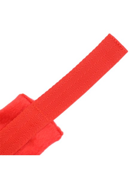 Esposas de Tela con Velcro para Munecas con Pelo Largo Rojo