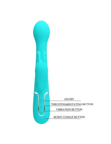 Vibrador con Thrusting y Bolas Rotatorias Dejon Azul
