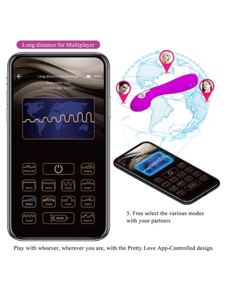 Hector Vibrador con Electroshock y App Rosa