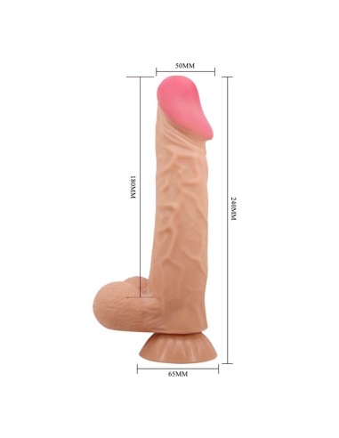 Vibrador Realista Control Remoto Doble Densidad y Piel Deslizante 24 cm