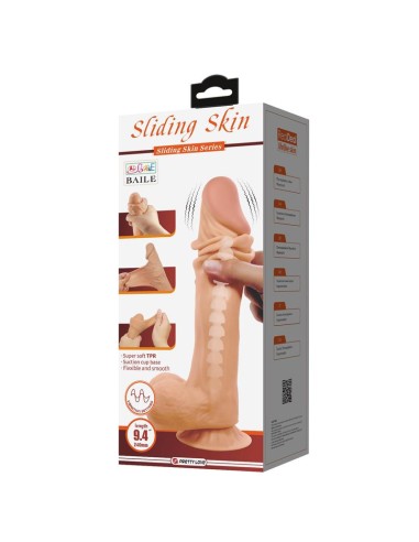 Vibrador Realista Control Remoto Doble Densidad y Piel Deslizante 24 cm