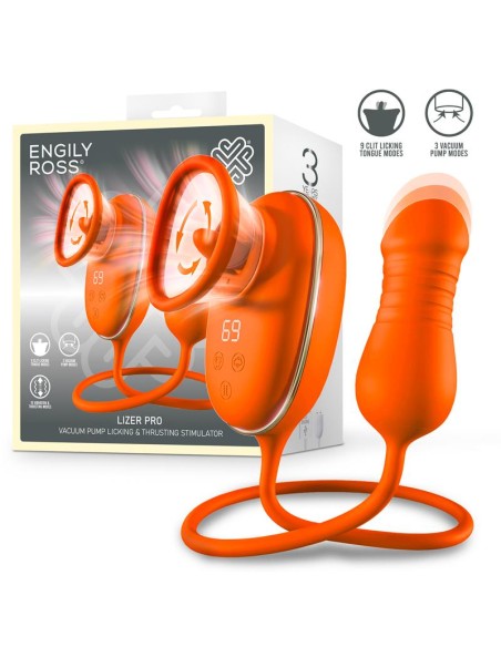Lizer Pro Estimulador con Lengua Oscilante Bomba de Vacio y Huevo con Up and Down