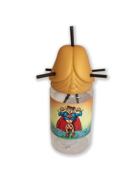 Biberon en Forma de Pene con 5 Pajitas Gold Edition