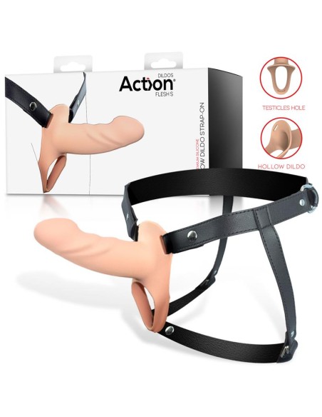 Arnes Strap On con Dildo Hueco Silicona Premium Talla S