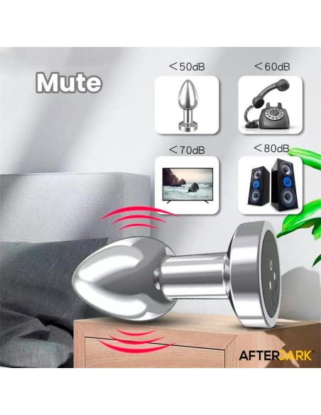 Dimpor Plug Anal Cromado con Vibracion USB Magnetico Talla S