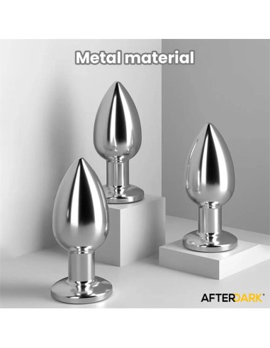 Dimpor Plug Anal Cromado con Vibracion USB Magnetico Talla S