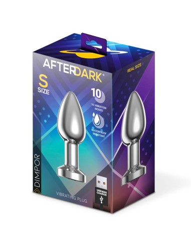 Dimpor Plug Anal Cromado con Vibracion USB Magnetico Talla S
