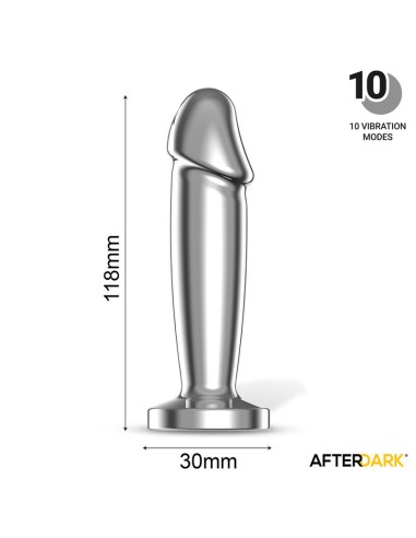 Sarmy Plug Anal Cromado con Vibracion USB Magnetico Talla M