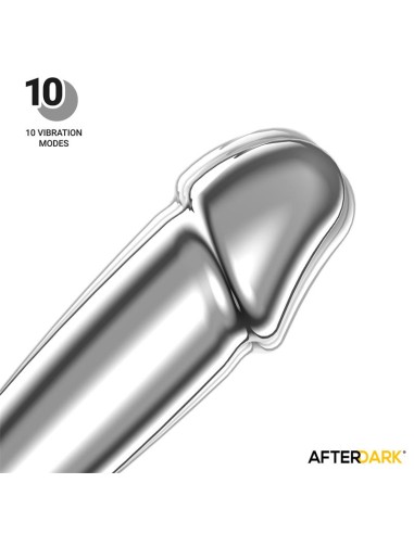 Sarmy Plug Anal Cromado con Vibracion USB Magnetico Talla S