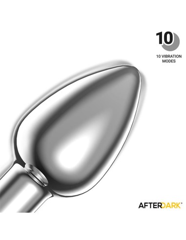 Dimpor Plug Anal Cromado con Vibracion USB Magnetico Talla M