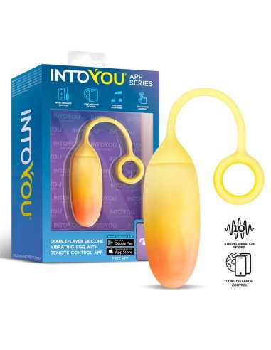Huevo con APP Silicona Doble Capa Amarillo Naranja