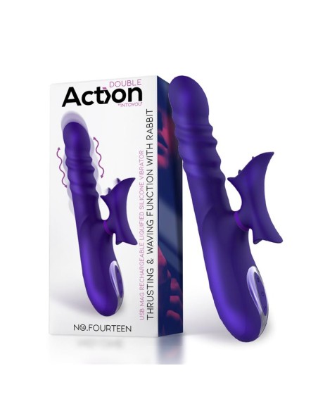 No Fourteen Vibrador Funcion Telescopica Ondulante y Lengua Alta Frecuencia Silicona Liquida USB