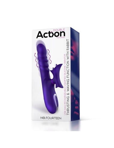 No Fourteen Vibrador Funcion Telescopica Ondulante y Lengua Alta Frecuencia Silicona Liquida USB