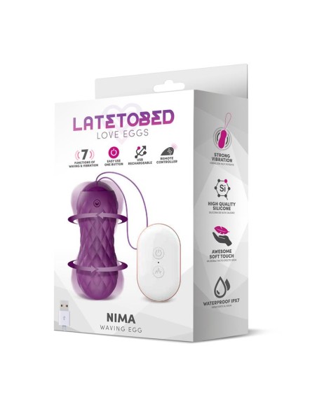 Nima Huevo Vibrador con Movimiento Wave Control Remoto USB Silicona Purpura