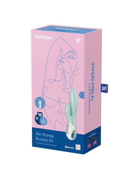 Vibrador con Funcion de Inflado Air Pump Bunny 5 con APP Satisfyer Connect