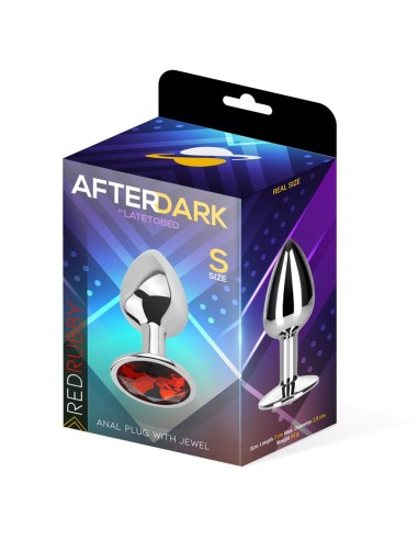 Plug Anal con Joya rojo Rubi Talla S Aluminio
