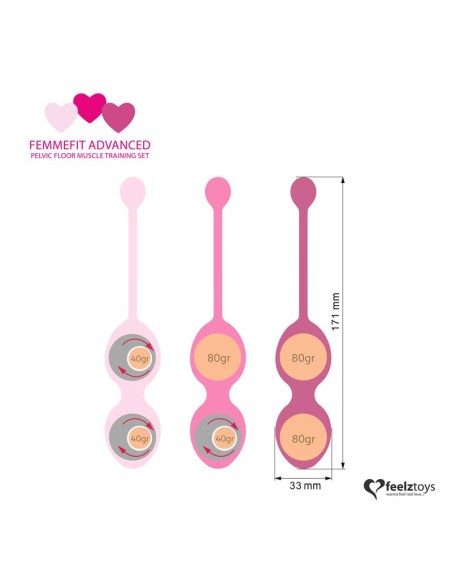 Femmefit Set 3 Bolas Ejercicios Avanzados de Suelo Pelvico