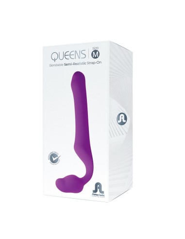 Queens M Dildo Strap On sin Tirantes Talla M Silicona Purpura