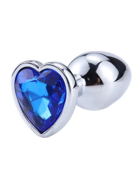 Plug Anal con Joya de Corazon Blue Sapphire Talla L