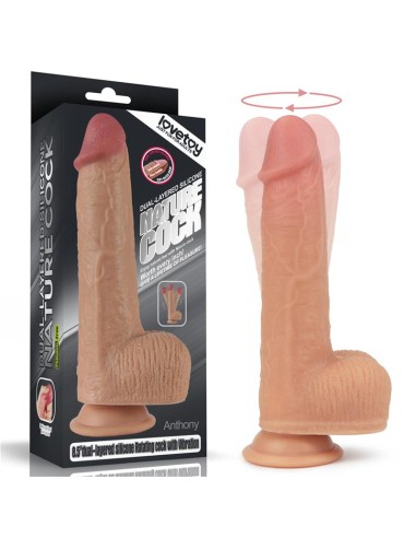 Dildo Nature Cock con Vibracion y Rotacion Anthony Natural
