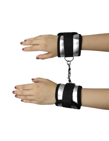 Esposas Velcro Negro y Plateado