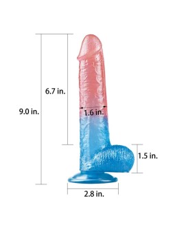 Dildo Dazzle Studsv 9 Rosa y Azul 2