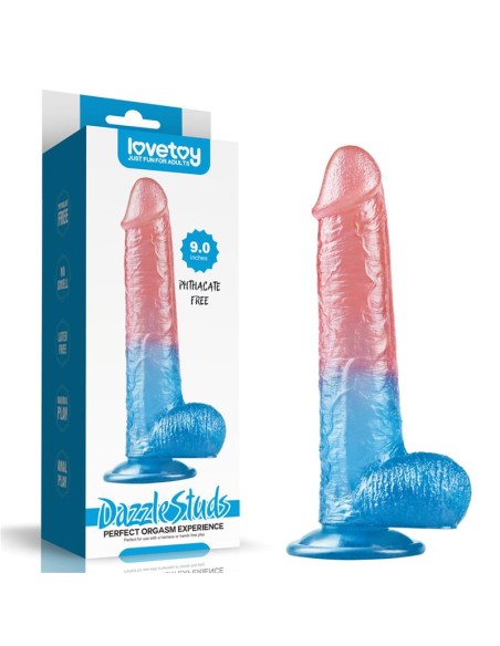 Dildo Dazzle Studsv 9 Rosa y Azul