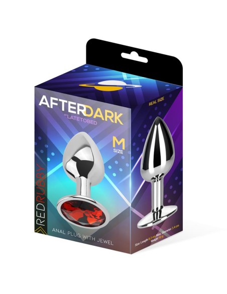 Plug Anal con Joya Rojo Rubi Talla M Aluminio