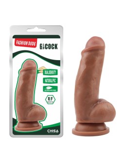 Dildo Dual Density Fashion Dude 175 x 49 cm Bronceado