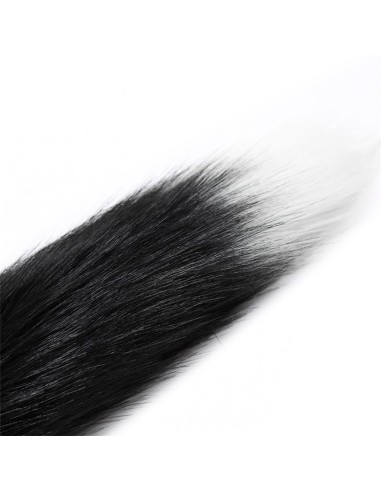 Plug Anal con Cola de Zorro Negro y Blanco