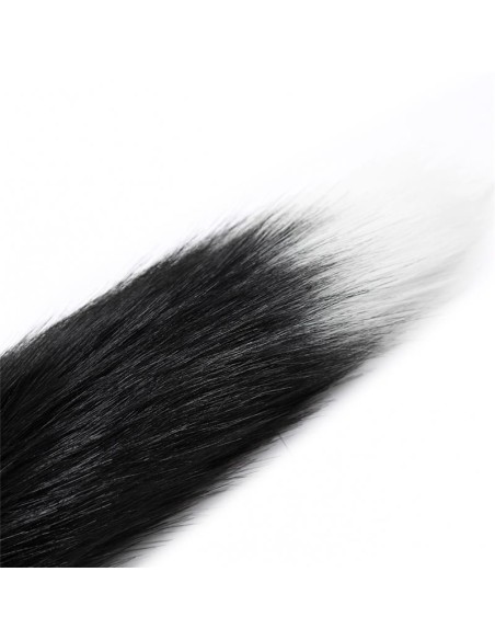 Plug Anal con Cola de Zorro Negro y Blanco