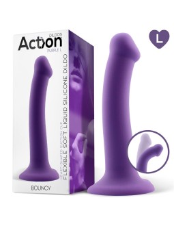 Bouncy Dildo Silicone Flexible Hiper Flexible 75 19 cm Talla L Purpura