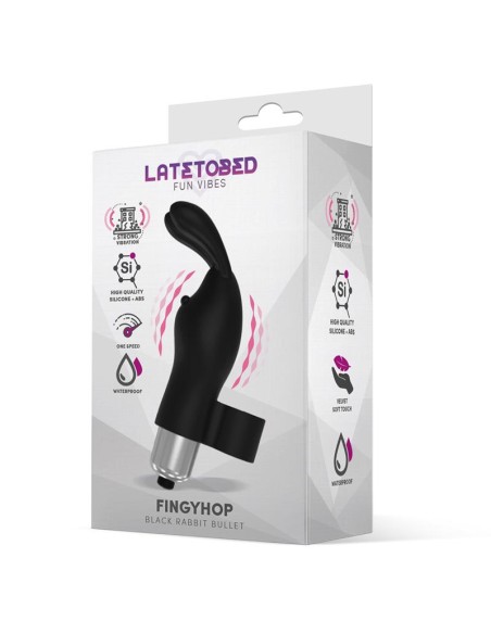 Fingyhop Bala Vibradora con Conejito Siicona Negro