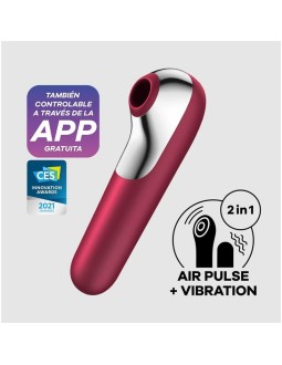 Dual Love Vibrador y Succionador de Aire Pulsado Rojo