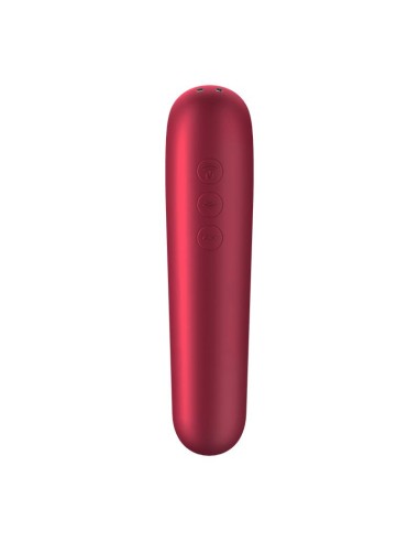 Dual Love Vibrador y Succionador de Aire Pulsado Rojo